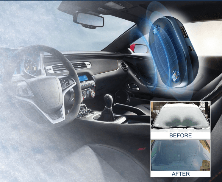 Συσκευή αντιψυκτικού για απομάκρυνση χιονιού και ομίχλης σε αυτοκίνητα με ηλιακή ενέργεια, αποπαγωτικό παρμπρίζ, αποθάμπωση, χειμερινή αναβάθμιση