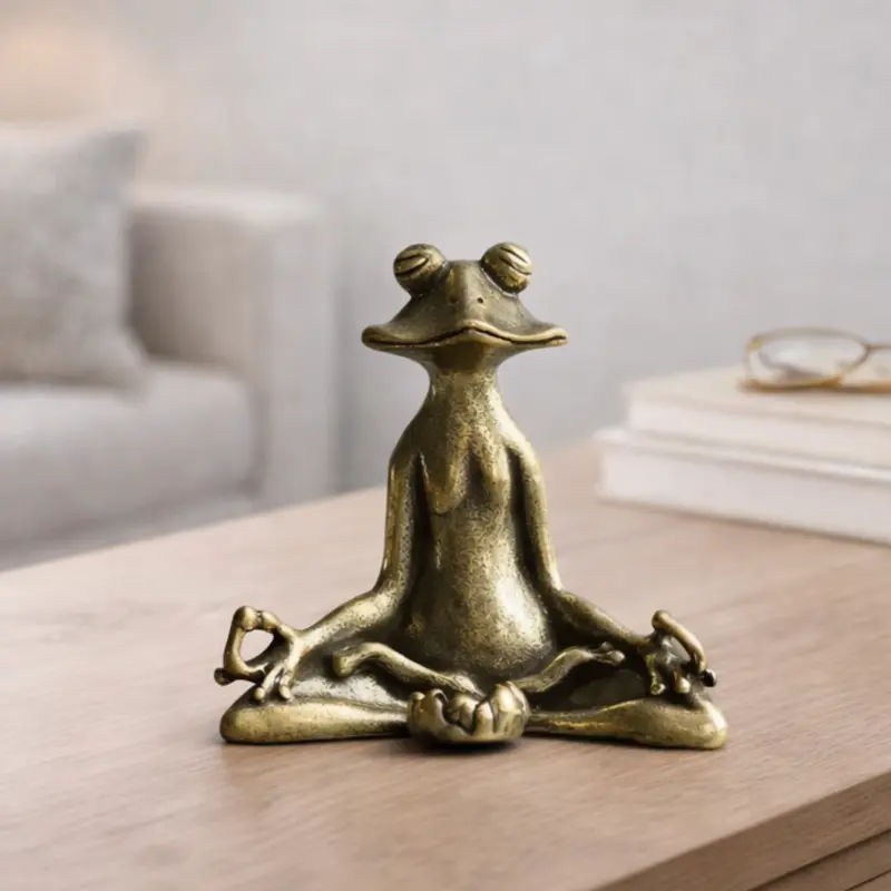 Διακοσμητικό Καθιστό Βατράxι Zen από Χαλκό