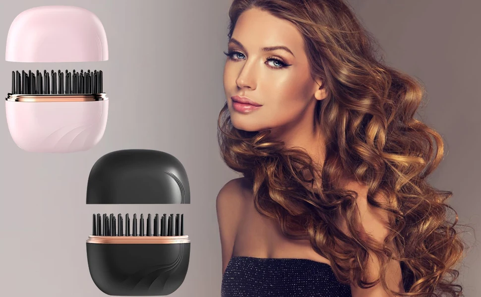 Μίνι ασύρματη χτένα για ίσιωμα μαλλιών Φορητή θερμαινόμενη βούρτσα μαλλιών για ταξίδια Επαναφορτιζόμενη μέσω USB