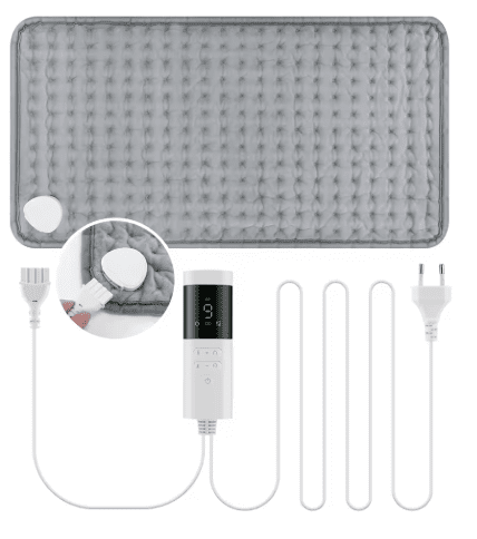 30*60cm Ηλεκτρικό μαξιλάρι θέρμανσης για πλάτη, αυχένα και ώμους, για το σπίτι και το γραφείο, πλενόμενα, ζεστή κουβέρτα για το χειμώνα, 4 χρονοδιακόπτες, 9 ρυθμίσεις θερμοκρασίας